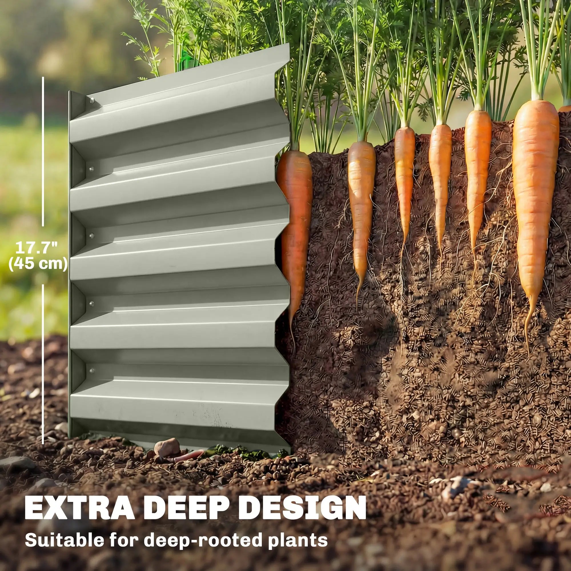 8 x 1.3 x 1.5ft Galvanized Raised Garden Bed, Reinforced Planter Box, Light Grey Galvanized Planter Boxes at Gallery Canada