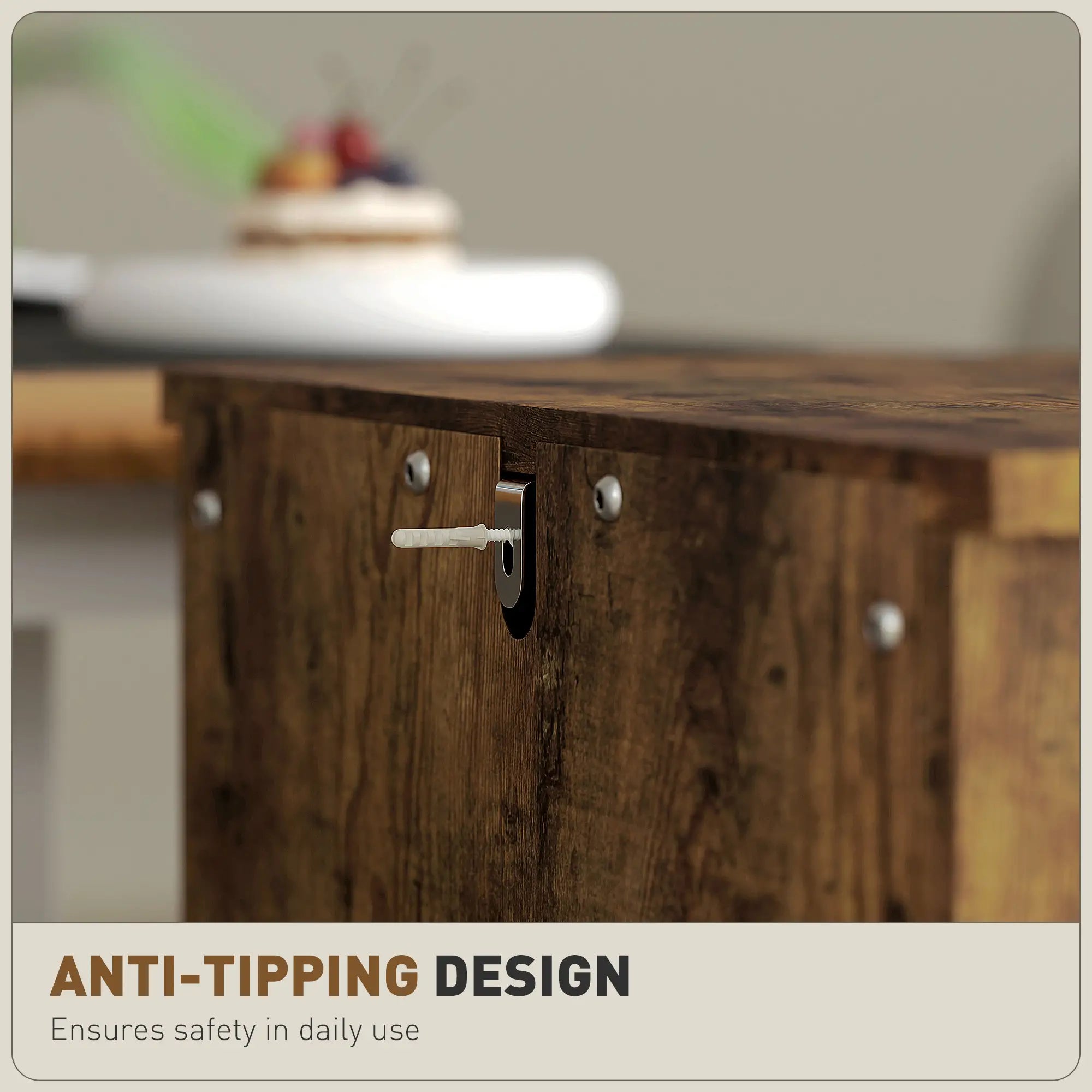 Vertical 2-Drawer Filing Cabinet, A4 Letter Size, Rustic Brown Office Cabinets & Cupboards at Gallery Canada