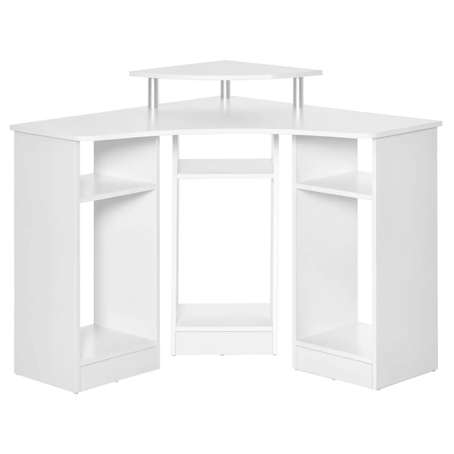 L-Shaped Computer Desk with Monitor Stand, Home Office Corner, White Computer Desks White at Gallery Canada