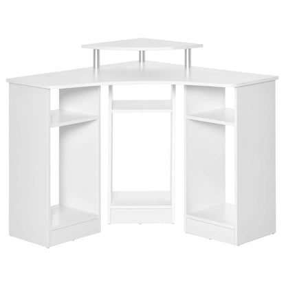 L-Shaped Computer Desk with Monitor Stand, Home Office Corner, White Computer Desks White at Gallery Canada