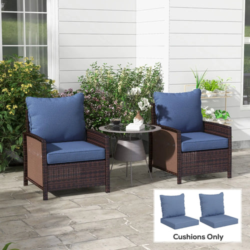 4-Piece Patio Chair Cushion Set, Indoor Outdoor, Blue