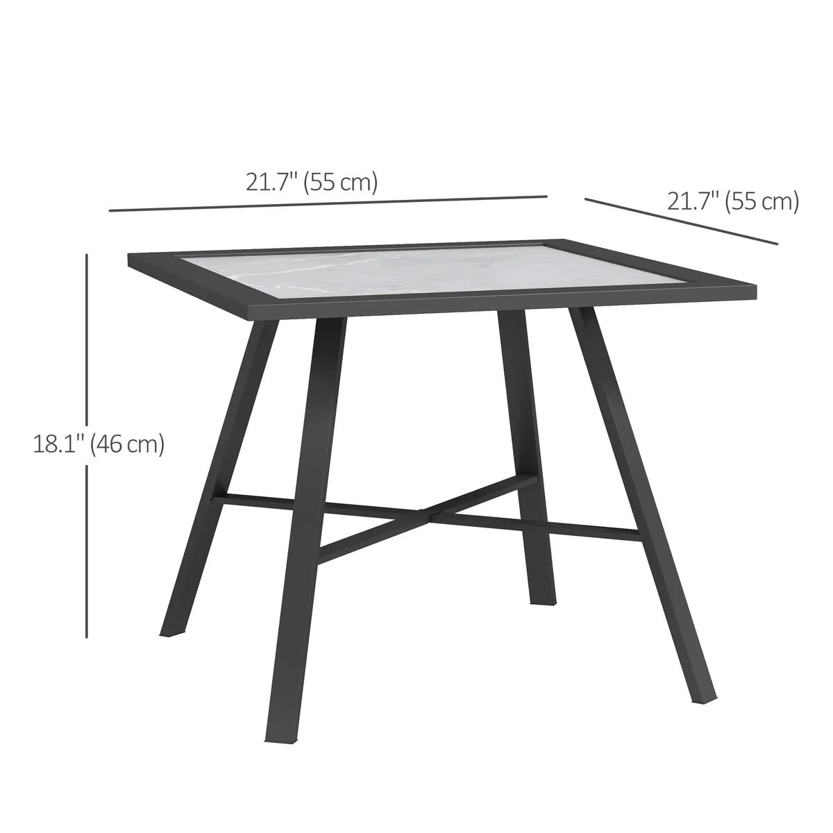 Small Outdoor Side Table, SPC Tabletop, Grey Patio Side Tables at Gallery Canada