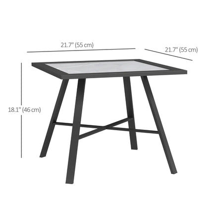 Small Outdoor Side Table, SPC Tabletop, Grey Patio Side Tables at Gallery Canada