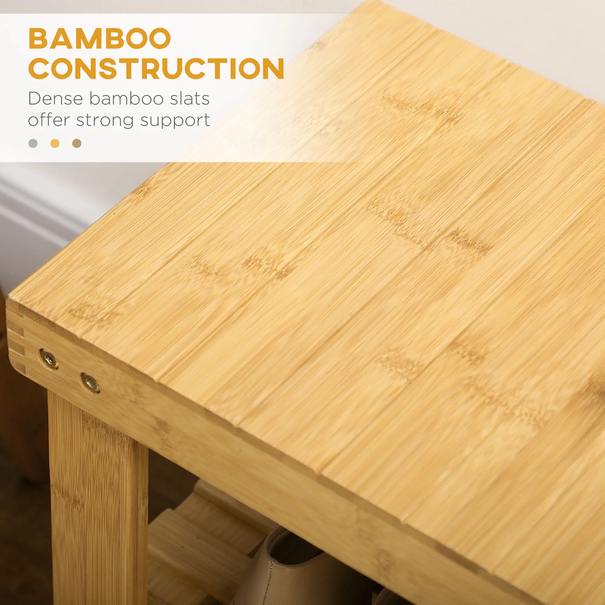 3-Tier Bamboo Shoe Bench, Natural Wood, 2 Shelves Shoe Storage Cabinets & Racks at Gallery Canada