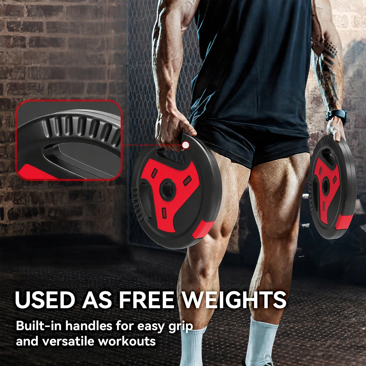 4-Piece 66 lbs Weight Plates Set, Sand-Filled with Handles, 1" Hole, Black, Black Dumbbells & Barbells at Gallery Canada
