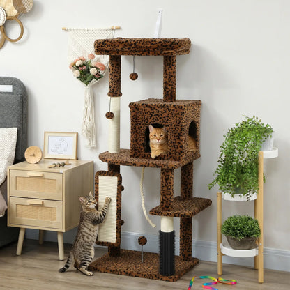 52 Inch Cat Tree With Scratching Posts, Bed, Condo Cat Trees at Gallery Canada