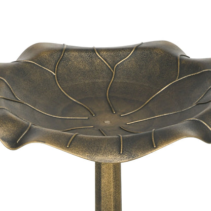 28" Height Bird Bath, Lotus Leaf Basin, Garden Yard, Bronze Garden Accessories at Gallery Canada