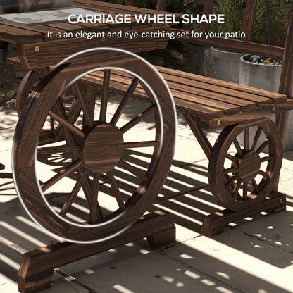 Wooden 3-Pc Carriage Patio Set With Chairs, Carbonized Bistro Sets at Gallery Canada