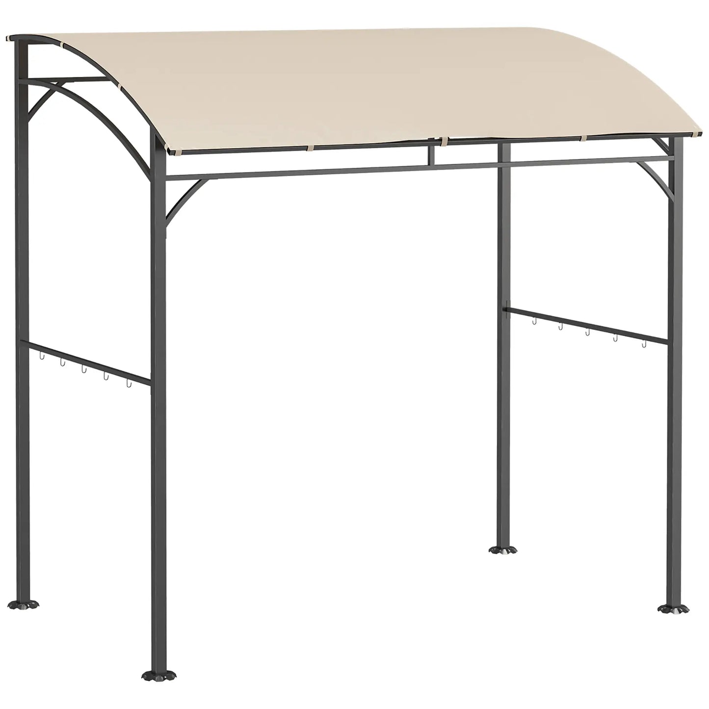 7' x 5' BBQ Grill Gazebo Tent, Steel Frame, Hooks, Beige BBQ Grill Gazebos Beige at Gallery Canada