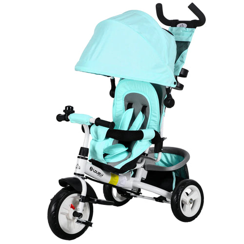 6 in 1 Tricycle for Toddler 1-5 Years, Parent-Push Handle, Green