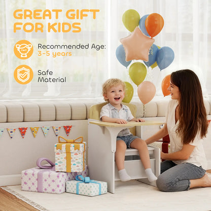 Kids Table And Chair Set With Storage Bin, Ages 3-5, White Kids Table Sets at Gallery Canada