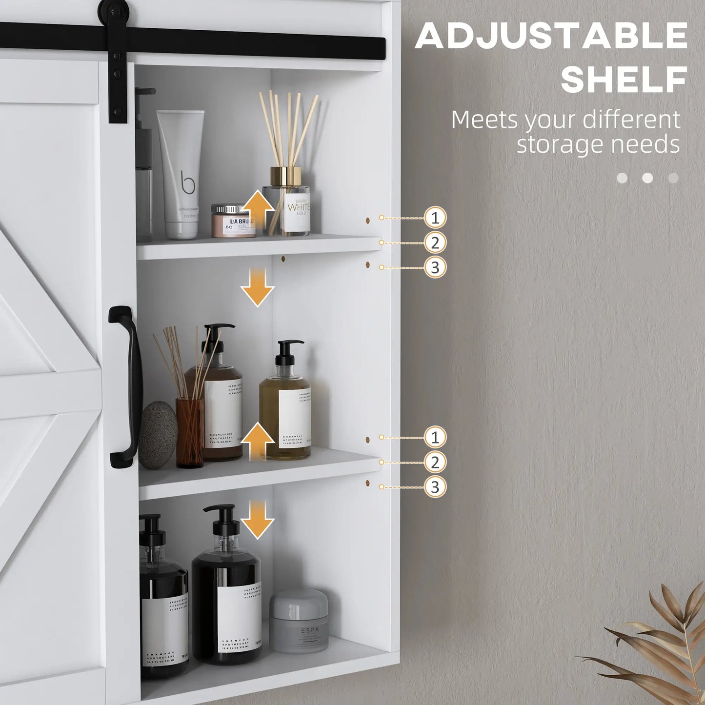 White Medicine Cabinet, Sliding Door, Adjustable Shelf, 22.8" x 7.8" x 24.4", White Wall Mounted Cabinets at Gallery Canada