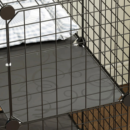 2 Tier Cat Cage, DIY Pet Playpen With 2 Doors, Ladder, Hammock, Perch, Black Outdoor Cat Enclosures at Gallery Canada