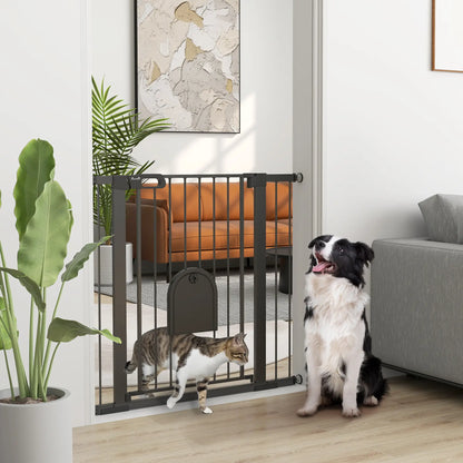 30"-41" Extra Wide Pet Gate, 35"H, Small Door, Black Houses, Kennels & Pens at Gallery Canada