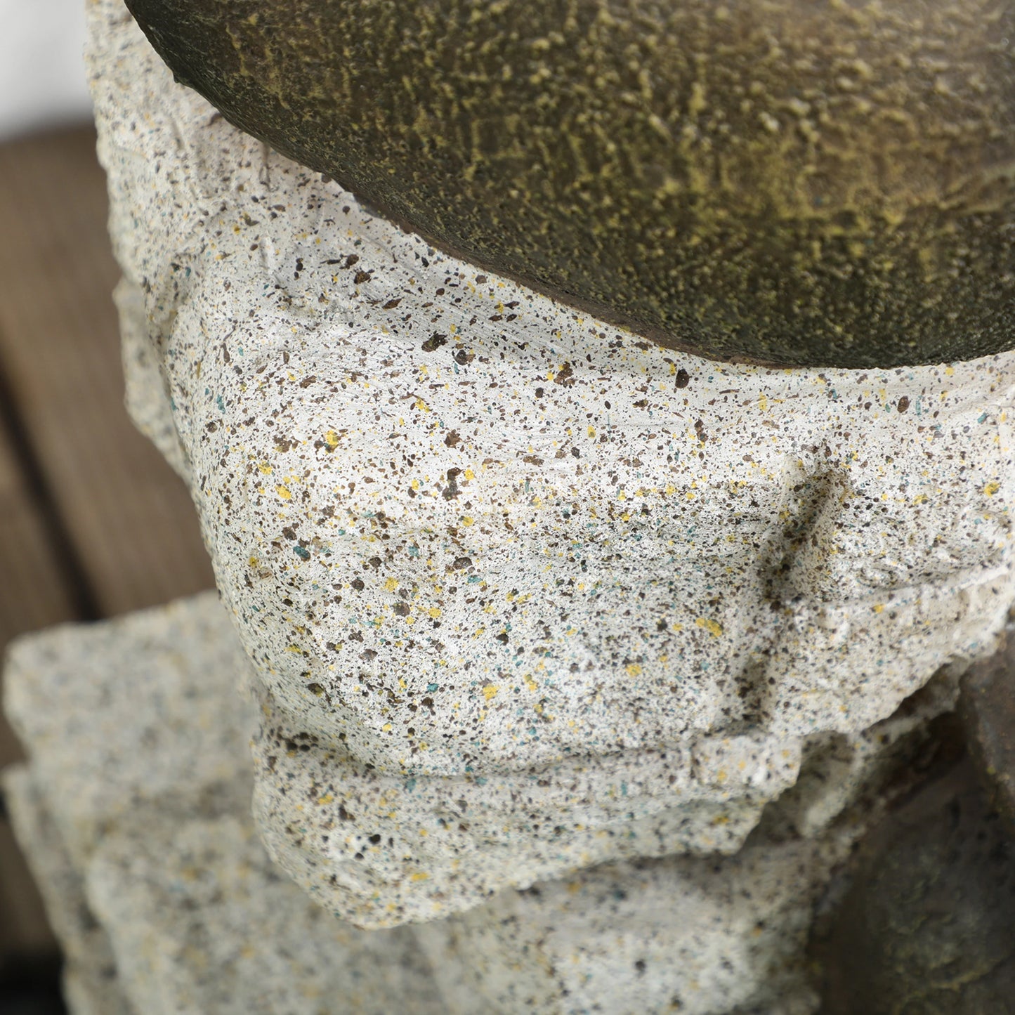 4-Tier Rustic Resin Outdoor Waterfall Fountain, Adjustable Flow Water Fountains at Gallery Canada
