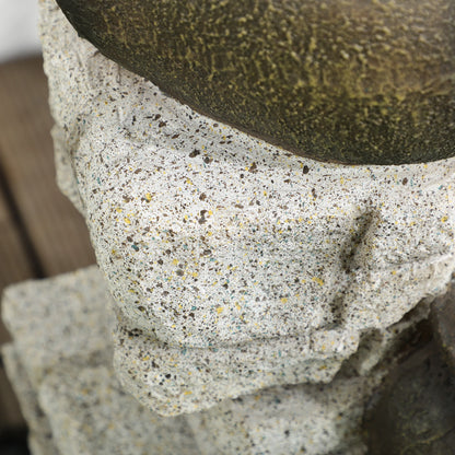 4-Tier Rustic Resin Outdoor Waterfall Fountain, Adjustable Flow Water Fountains at Gallery Canada