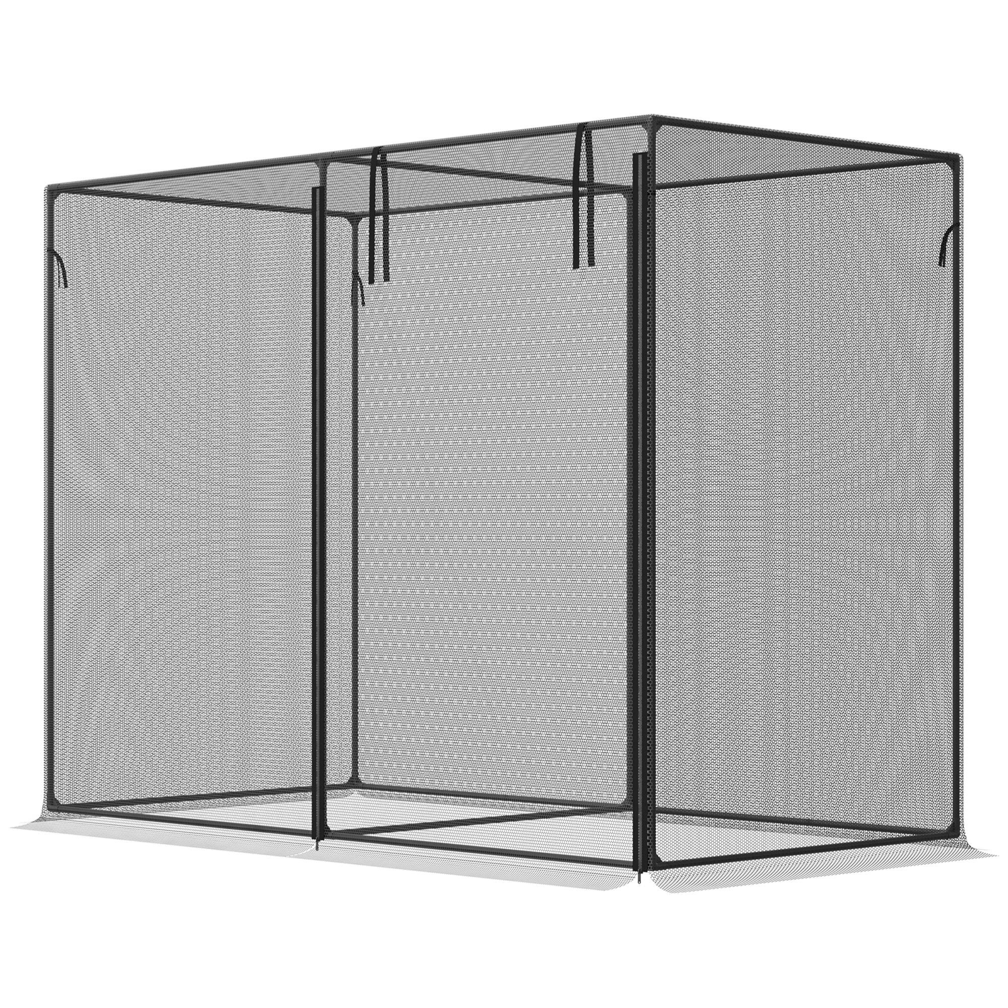 6.5 x 3.3ft Crop Cage, Plant Protector, Zippered Door, Black Walk In Greenhouses Black at Gallery Canada