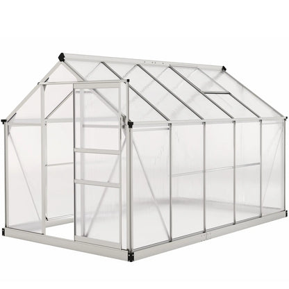 6' x 10' x 6.6' Polycarbonate Greenhouse, Walk-In Garden Kit, Galvanized Frame, Sliver Walk In Greenhouses at Gallery Canada