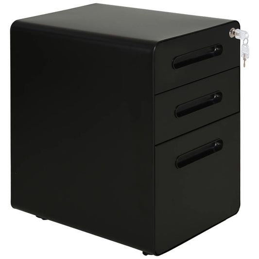 Lockable Steel File Cabinet on Wheels, Legal, A4, Letter Size Office Cabinets & Cupboards Black at Gallery Canada