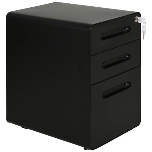 Lockable Steel File Cabinet on Wheels, Legal, A4, Letter Size