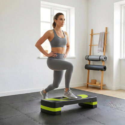 Adjustable Aerobic Stepper, Exercise Step Platform, 4"-6"-8", Green Aerobic Equipment at Gallery Canada