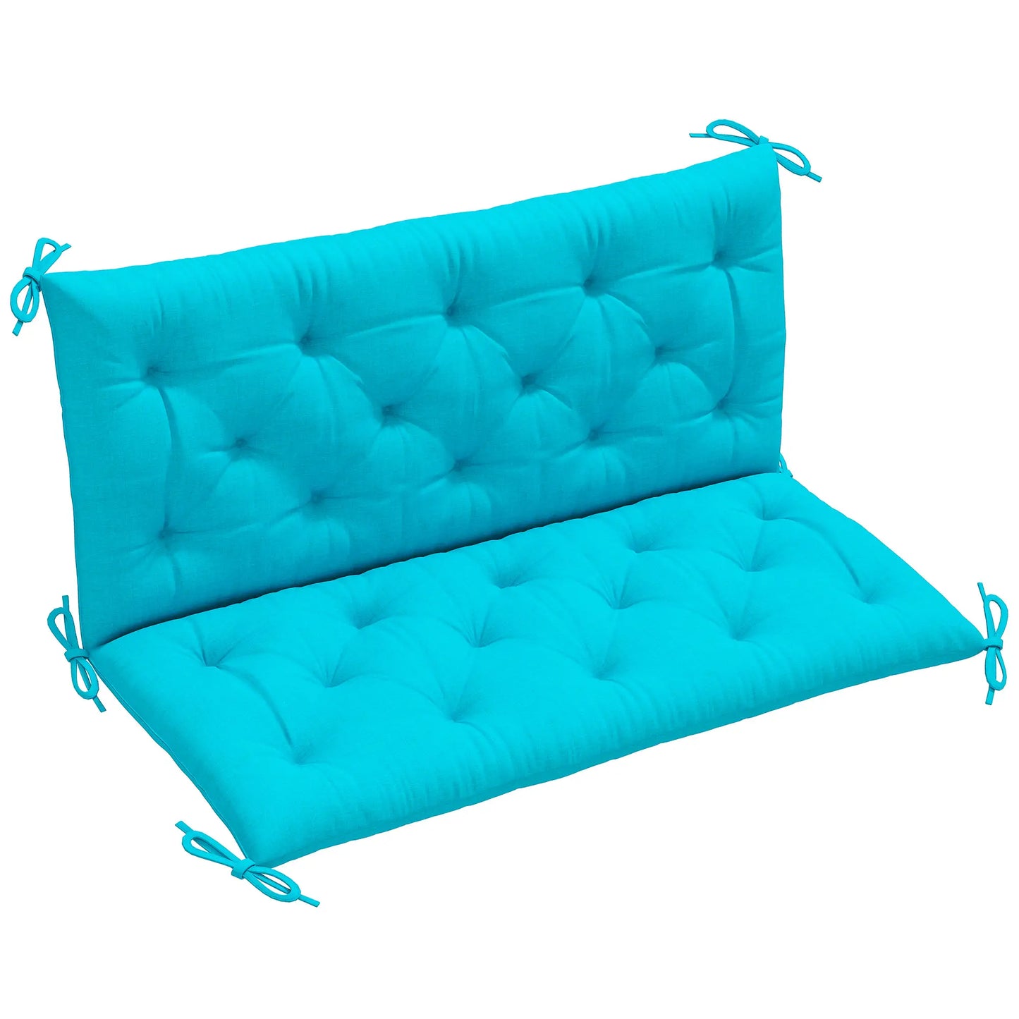 2 Seater Garden Bench Cushion, Thick Outdoor Non-Slip, 47" x 43" x 5", Turquoise Patio Chair Cushions Turquoise at Gallery Canada