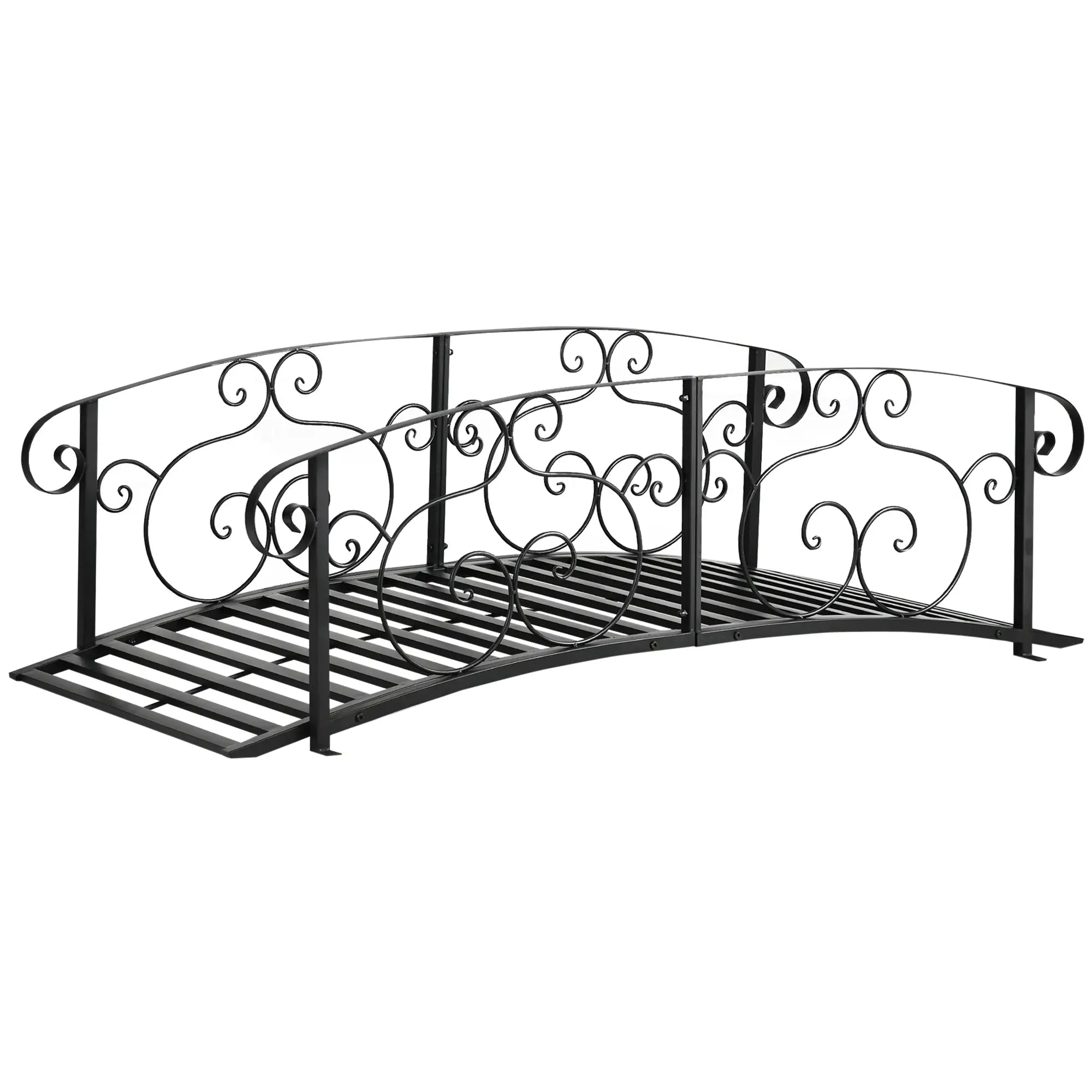 6FT Steel Garden Bridge, Safety Siderails, Arc Landscaping, Black Garden Bridges Black at Gallery Canada