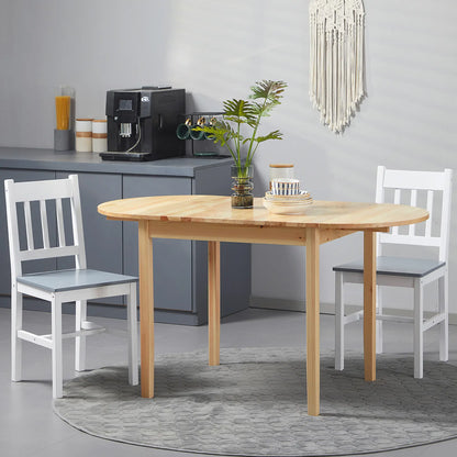 Solid Wood Drop Leaf Kitchen Table, Folding Dining Table, Natural