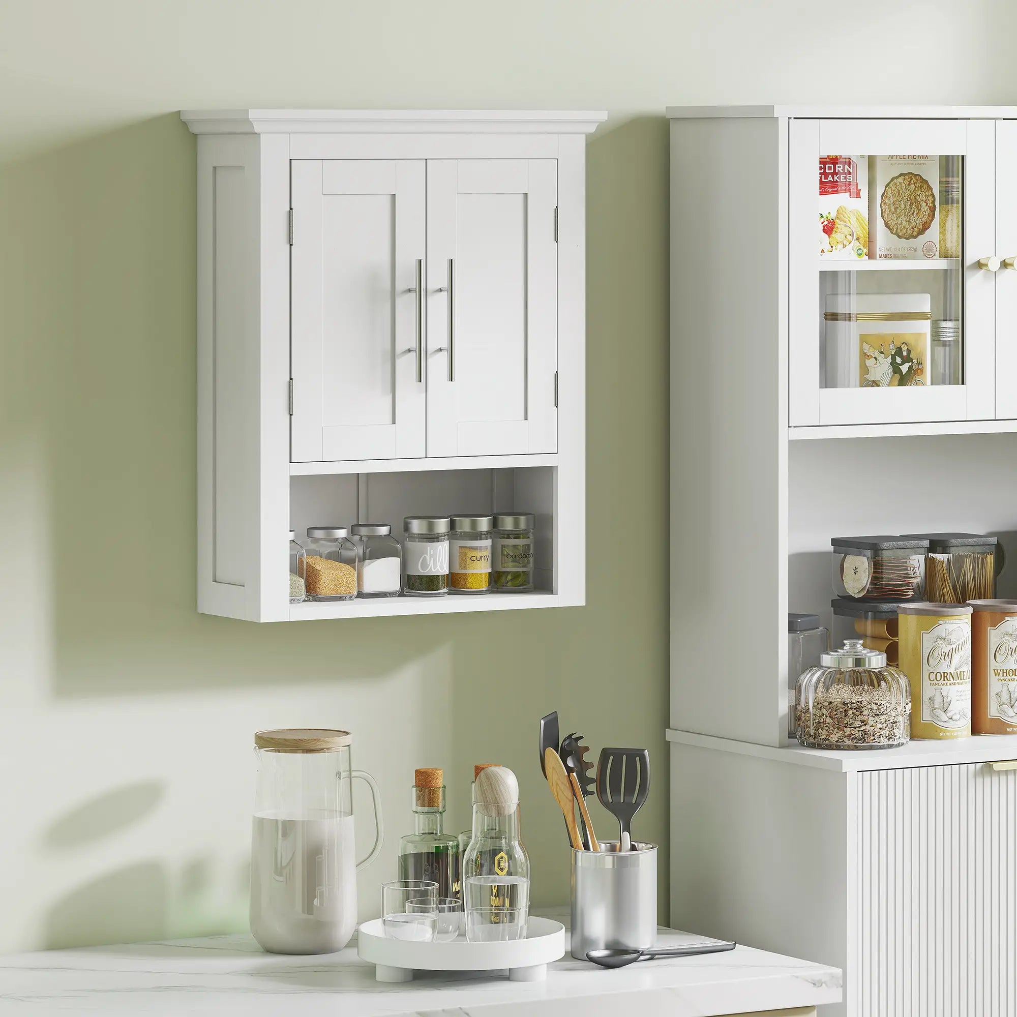 Bathroom Wall Cabinet, Medicine Cabinet with Shelf, White Wall Mounted Cabinets at Gallery Canada