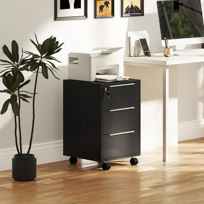 3-Drawer Vertical File Cabinet With Lock, Black Office Cabinets & Cupboards at Gallery Canada