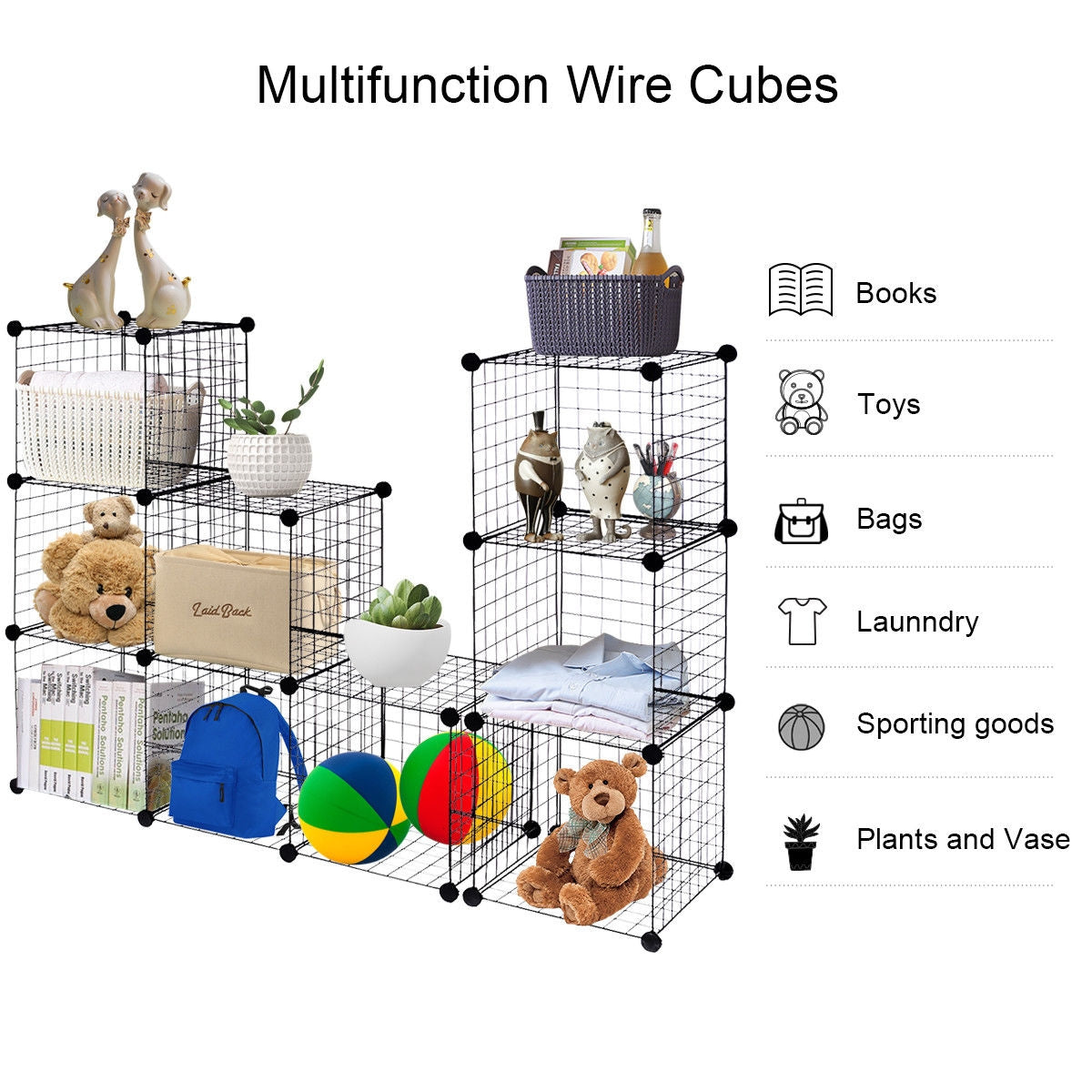 DIY 12-Cube Metal Grid Wire Storage Cubes, 42