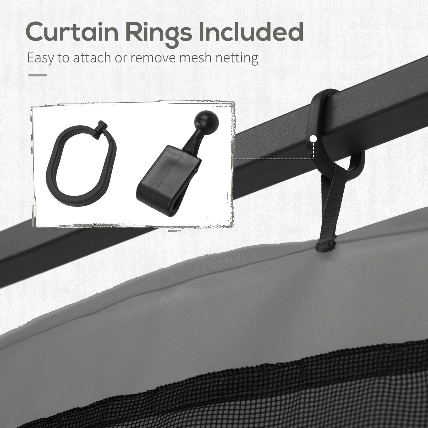 Replacement Mosquito Netting, Gazebo 10' x 13', Black Screen Walls, Zippers, Black Gazebos at Gallery Canada