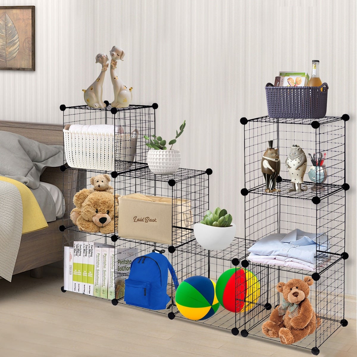 DIY 12-Cube Metal Grid Wire Storage Cubes, 42" x 14" x 56" Clothing & Closet Storage at Gallery Canada
