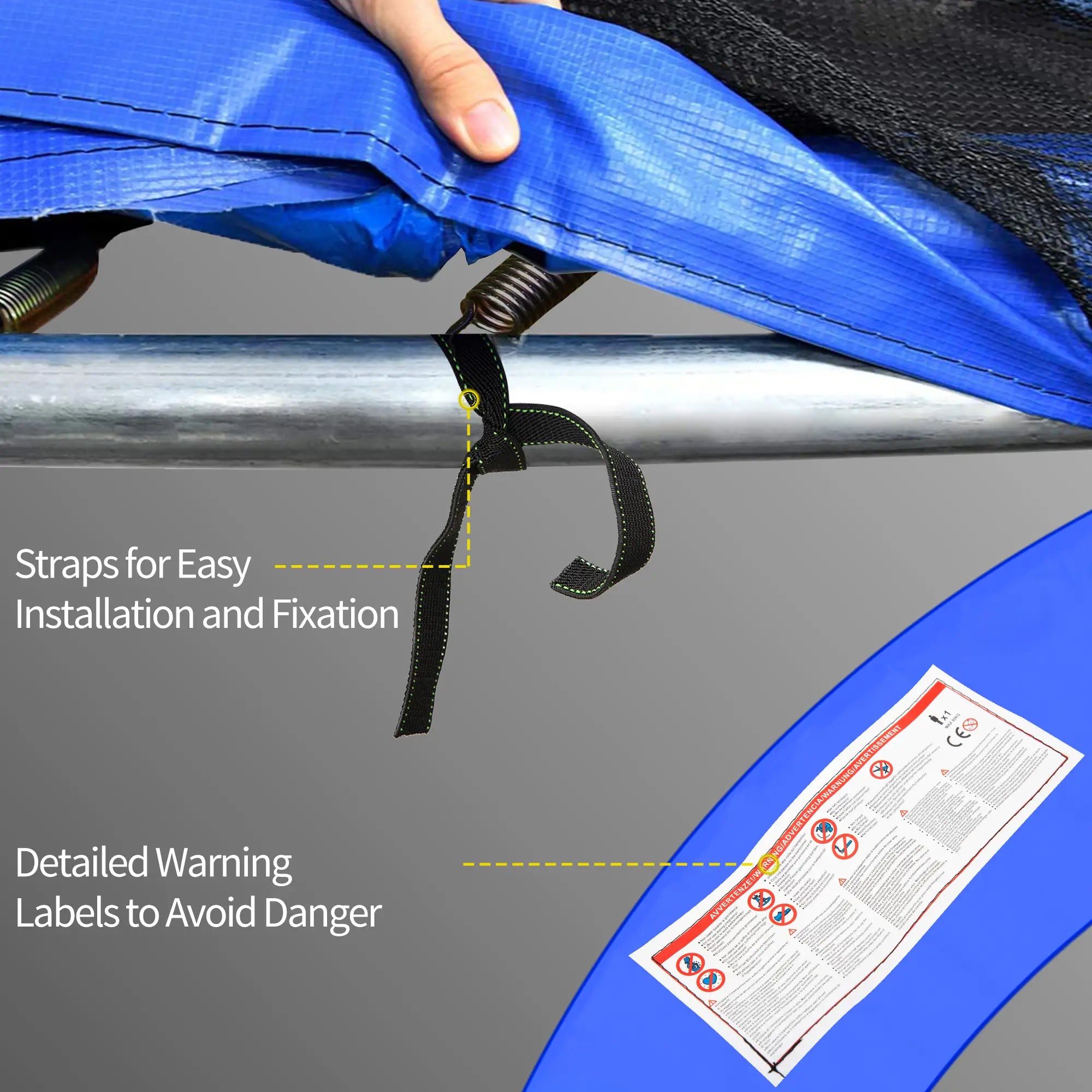 10ft Trampoline Replacement Safety Pad, Waterproof Spring Cover, Multicoloured Trampolines at Gallery Canada