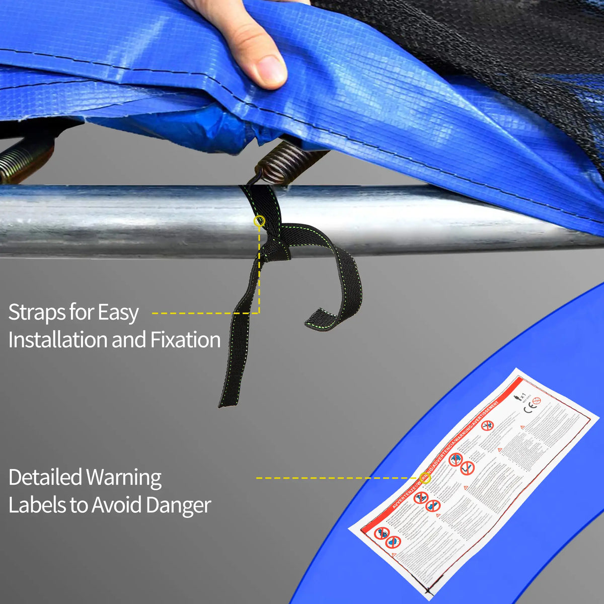 10ft Trampoline Replacement Safety Pad, Waterproof Spring Cover, Multicoloured Trampolines at Gallery Canada