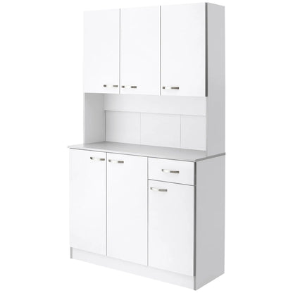 71" Modern Buffet Hutch, 3-Drawer, White Kitchen Pantry Cabinets at Gallery Canada