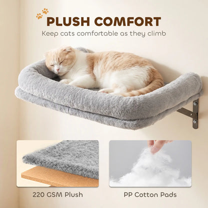 3-in-1 Cat Wall Shelves, Bed, Hammock, Posts, Spring Ball Cat Climbing Wall at Gallery Canada