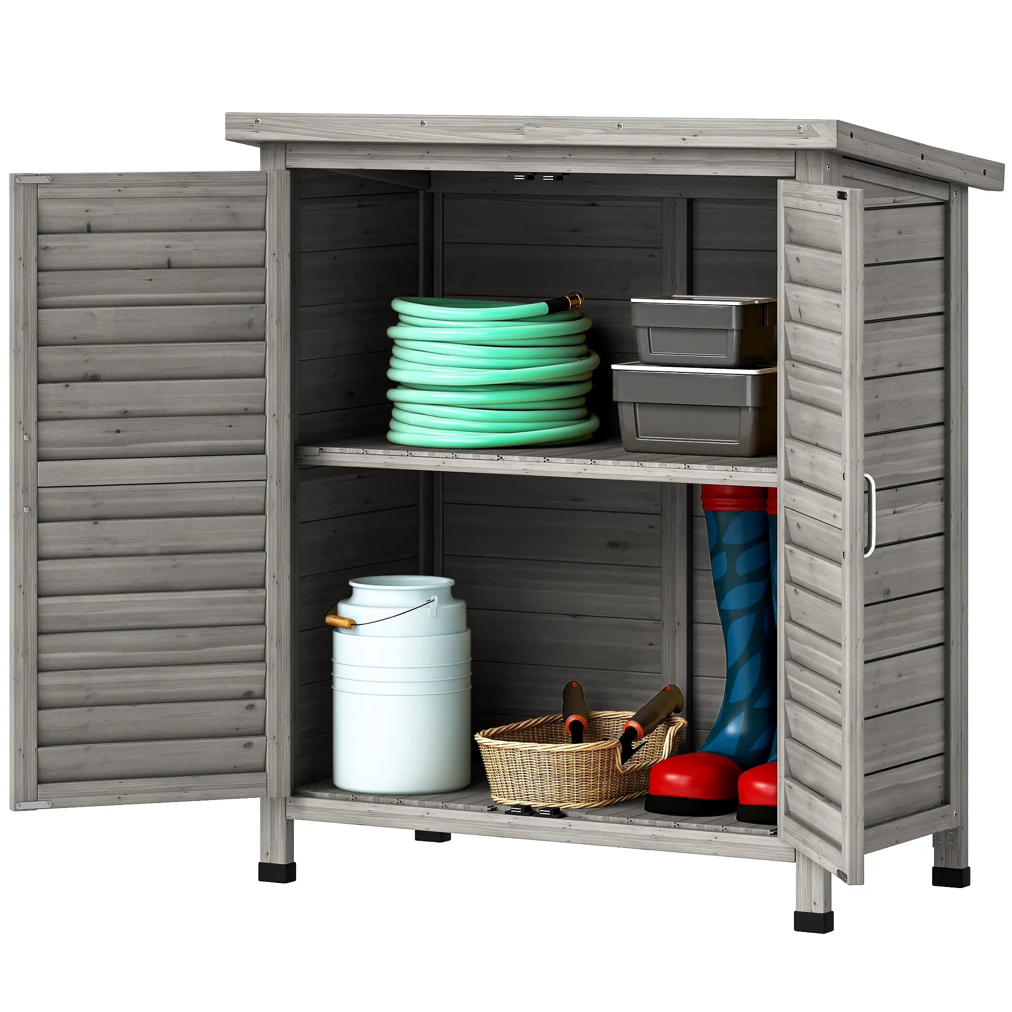 Wooden Garden Storage Shed, 2 Door, 34