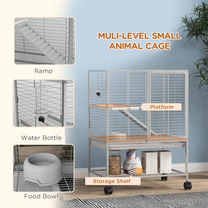 Small Animal Cage 34"H, Removable Tray, Storage Shelf, Light Grey Houses & Habitats at Gallery Canada