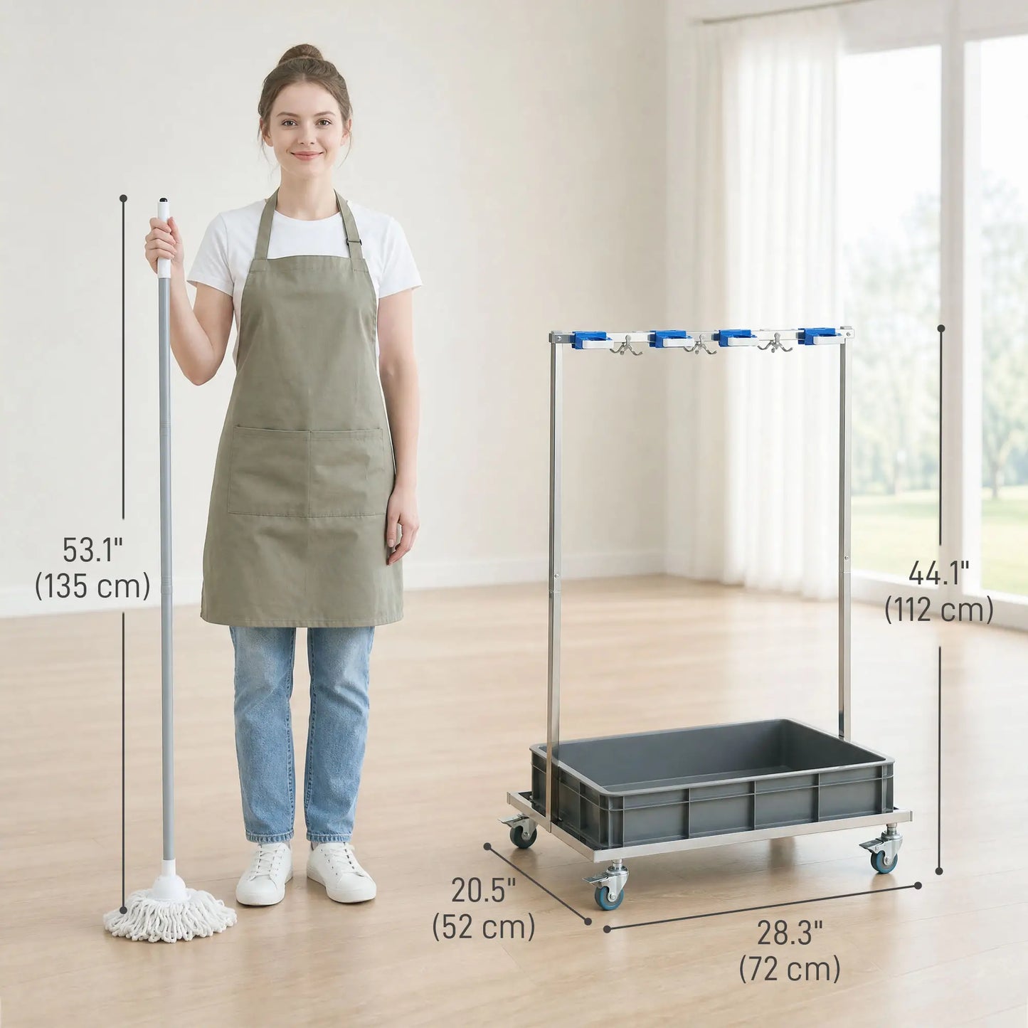 Cleaning Rolling Janitor Cart With Locking Wheels And Drip Tray Household Supplies at Gallery Canada