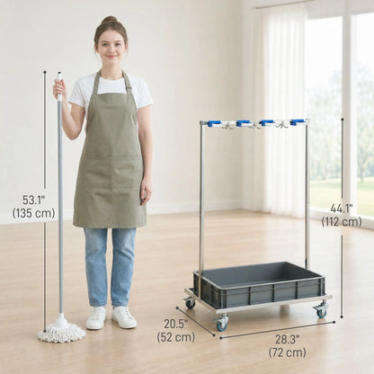 Cleaning Rolling Janitor Cart With Locking Wheels And Drip Tray Household Supplies at Gallery Canada