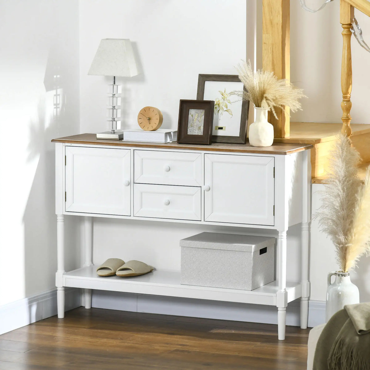 Vintage Console Table With 2 Drawers, White Console Tables at Gallery Canada