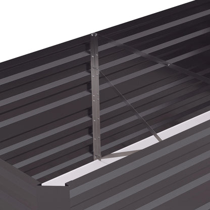 Galvanized Raised Garden Bed, Steel Outdoor Planter, 71" x 35" x 23", Dark Grey Galvanized Planter Boxes at Gallery Canada