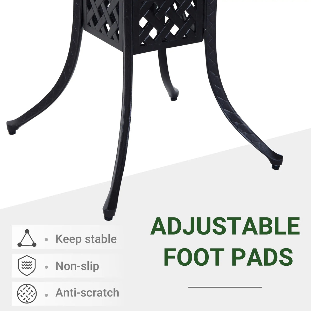 "36" Patio Dining Table, Outdoor Bistro Table With Umbrella Hole, Black Patio Side Tables at Gallery Canada