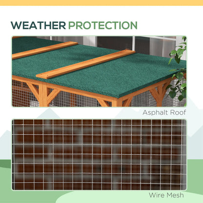 76"L Wooden Cat Catio, Outdoor Cat House, Asphalt Roof, Orange Outdoor Cat Enclosures at Gallery Canada