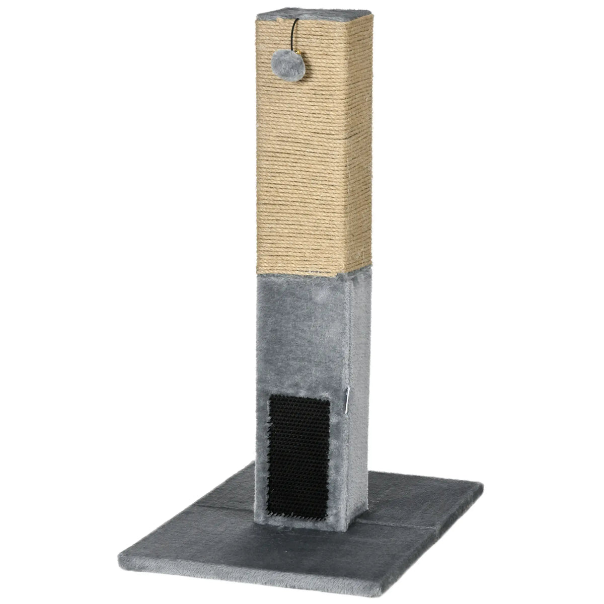 31" Tall Cat Scratching Post, Hanging Balls, Grooming Brushes, Grey Cat Posts Grey at Gallery Canada