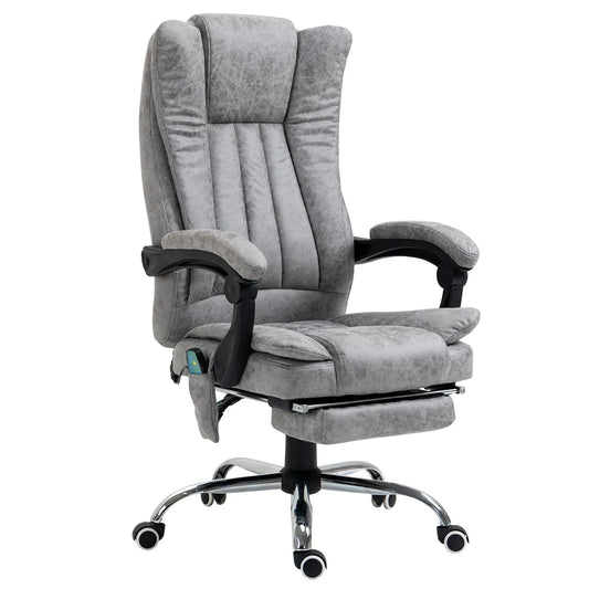 Office Chair, Vibration Massage Recliner, Retractable Footrest, Grey Massage Chairs Grey at Gallery Canada