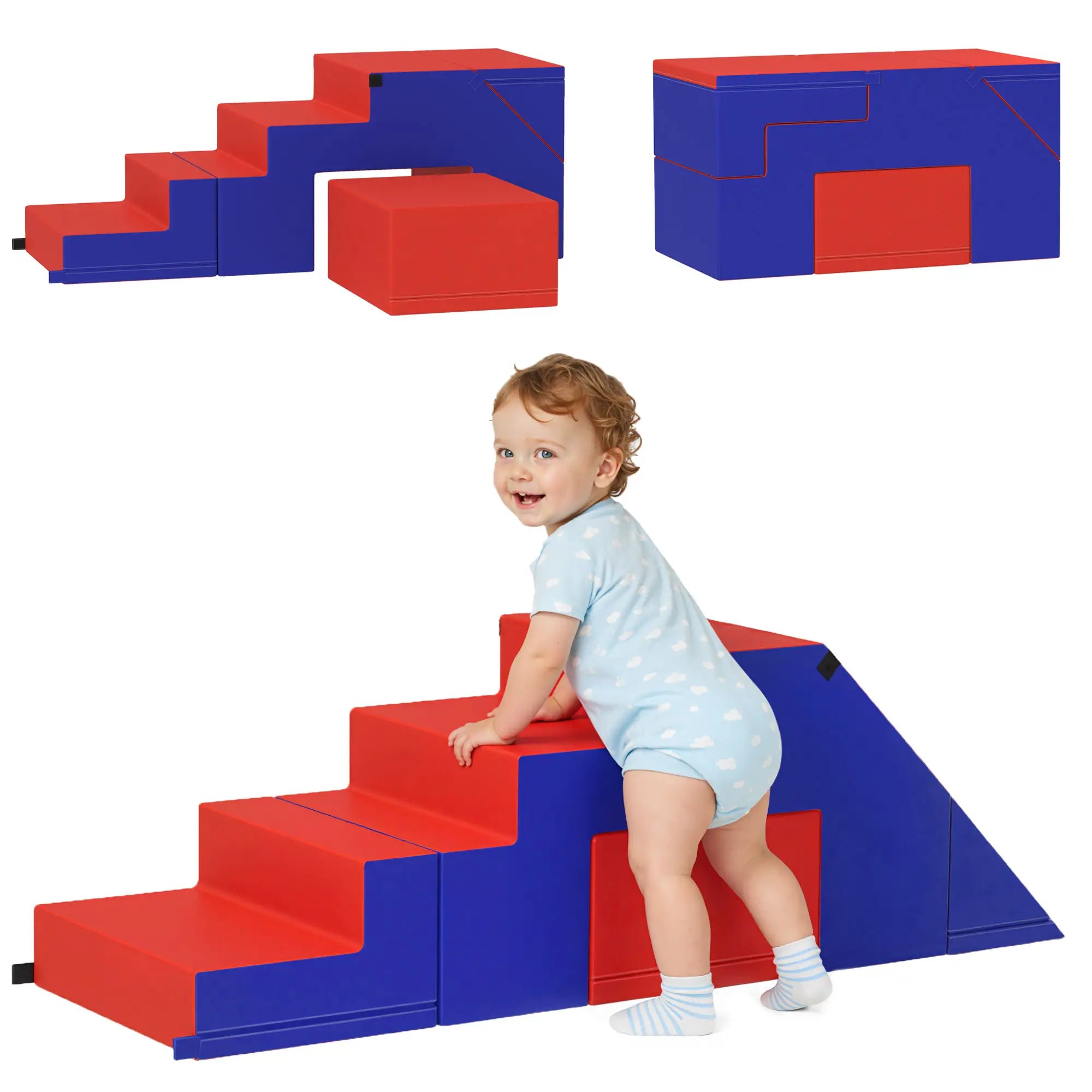 2-Piece Kids Foam Play Set for Crawl, Climb, Dark Blue Baby Gym & Playmats at Gallery Canada