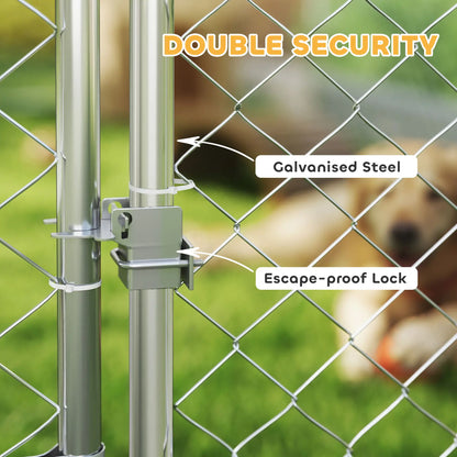 Outdoor Dog Run, Adjustable Rotating Bowls, Waterproof Cover, 19.7' x 7.5' x 5.2' Houses, Kennels & Pens at Gallery Canada