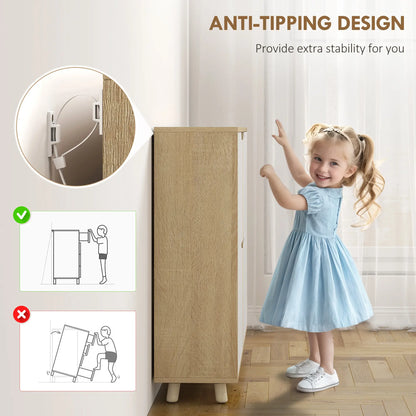 Narrow Shoe Cabinet, 4 Flip Drawers, Adjustable Shelves, Natural Shoe Storage Cabinets & Racks at Gallery Canada